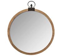 Atmosphera – Miroir mural Gousset – Bois – Ø 74 cm – Marron