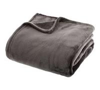 Atmosphera – Plaid en flanelle OLLIS – Gris foncé – 130 x 180 cm