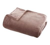 Atmosphera - Grand plaid en flanelle uni - 130x180 cm - Rose