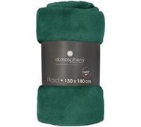 Atmosphera - Plaid en flanelle - 130 x 180 cm - Vert