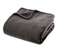 Atmosphera - Plaid uni en Flanelle - Gris foncé 180x230 cm