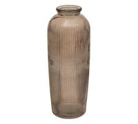 Atmosphera - Grand Vase à Poser Luz Marron H 72 cm, Verre Strié - pour Décoration de Salon, Entrée