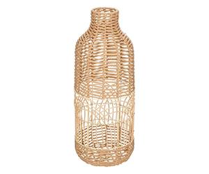 Atmosphera - Grand Vase Lour en Rotin Tressé - D 22 x H 55 cm, Design Ajouré - pour Fleurs Séchées, Décoration Bohème, Salon, Entrée