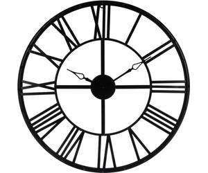Atmosphera Grande horloge murale vintage en métal - Diamètre 70 cm - Couleur NOIRE - Emballage ouvert