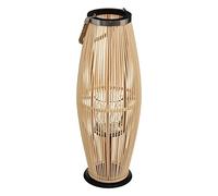 Atmosphera - Grande Lanterne en Bambou Naturel fit Photophore en Verre H 72 cm