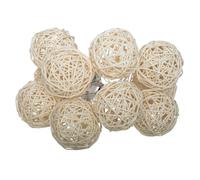 Atmosphera - Guirlande décorative et Lumineuse 10 Boules LED en Rotin D 6 cm et L 165 cm