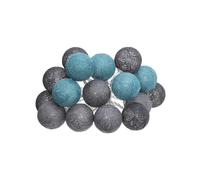 Atmosphera - Guirlande LED à piles 16 boules - Gris/bleu