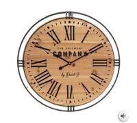 Atmosphera - Horloge Colonial métal et Bois D58 cm