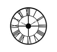 Atmosphera – Grande horloge murale vintage en métal – Diamètre 70 cm – Noire – Emballage ouvert