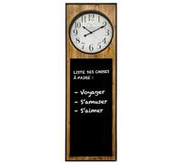 Atmosphera - Horloge Murale Flower avec Ardoise 115x37 cm