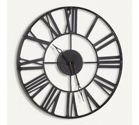 Atmosphera - Horloge murale 'Time' vintage métal noire D37 cm