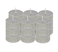Atmosphera Bougies chauffe-plats Hugo – Lot de 18, H1,5 cm, Gris clair
