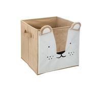 Atmosphera - Bac de Rangement Enfant Lion - Velours - Jaune