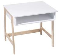 Atmosphera – Bureau en bois enfant Douceur – L. 58 x H. 52 cm – Blanc