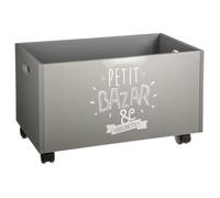 Coffre de Rangement à roulettes Kids - 48 x H. 28 cm - Gris