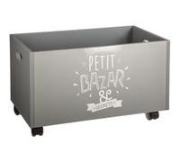Coffre de rangement à roulettes Kids - 48 x 28 cm - Gris
