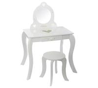 Atmosphera Kids Coiffeuse Enfant avec Tabouret Demoiselle - Blanc