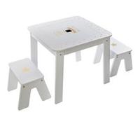 Table bureau avec tabourets enfant Douceur - L. 57 x H. 51 cm - Blanc
