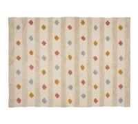 Tapis enfant rectangle à pompons multicolores - 120 x 170 cm