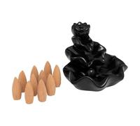 Atmosphera - Kit cônes et fontaine à encens iloe noir 9,5x10,5cm