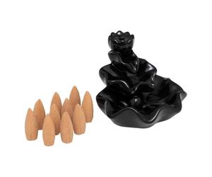 Atmosphera - Kit cônes et fontaine à encens iloe noir 9,5x10,5cm