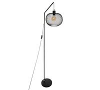 Atmosphera - Lampadaire Arc Emie Noir - H 155 cm - Abat-Jour Sphérique en Métal Grillagé - Pour Salon, Chambre, Bureau
