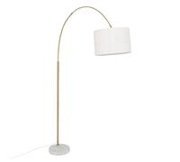 Atmosphera - Lampadaire Arc Tilio Doré et Blanc, H 195 cm, Base Marbre, Tête Orientable - Pour Salon, Salle à Manger, Luminaire