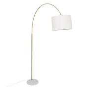 Atmosphera - Lampadaire Arc Tilio Doré et Blanc, H 195 cm, Base Marbre, Tête Orientable - Pour Salon, Salle à Manger, Luminaire