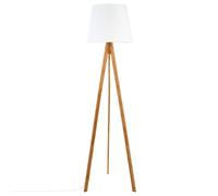 Atmosphera - Lampadaire Trépied Bahi en Bambou H 160 cm, Abat-Jour Blanc - Luminaire sur Pied Pour Salon, Chambre