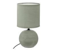 Atmosphera Lampe boule Timéo en grès vert kaki H25 cm