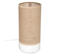 Atmosphera – Lampe à poser Elva – Cylindre lin H27 cm – Beige