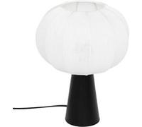 Atmosphera - Lampe à poser en métal et coton TOBIE - H. 33 cm - Blanc et noir - TOBIE G