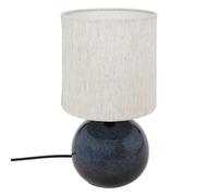 Atmosphera - Lampe à Poser Gaia H 28 cm - Base en Céramique, Abat-Jour Coton - Luminaire pour Chambre, Salon, Bureau