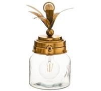 Atmosphera Lampe à poser LED Ananas Verre et métal Sans fil Anse 16 x 33 cm Doré