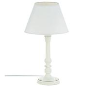 Atmosphera Léo Lampe de chevet en bois blanc - Hauteur 36 cm