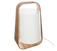 Atmosphera - Lampe à Poser Rex - Bambou et Blanc - H 35 cm - Pour Salon, Chambre, Bureau