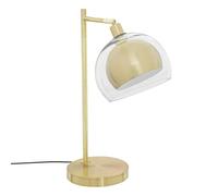Atmosphera - Lampe à Poser Rivi Doré, H 48 cm, Double Abat-jour en Verre, Tête Orientable - Pour Bureau, Chambre, Salon