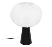 Atmosphera Tobie Lampe de table en métal et coton noir et blanc - H 33 cm