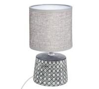Atmosphera - Lampe à Poser Yojoa H 23 cm, Base Céramique, Motif Cannage - Pour Chevet, Chambre, Salon, Bureau
