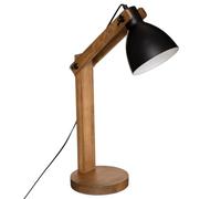 Atmosphera - Lampe arc Cuba noire - métal et bois H56 cm