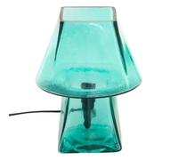Atmosphera - Lampe champignon elita h.26cm en verre bleu
