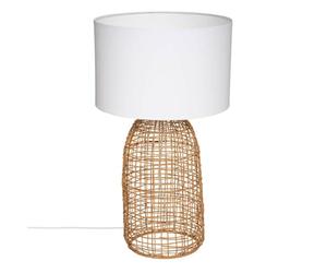 Atmosphera - Lampe cylindre Karla - rotin - blanc H56 cm