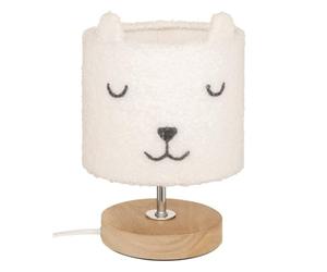 Atmosphera - Lampe droite bouclette toxey h.22cm blanc