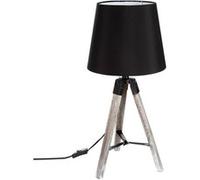 Lampe En Bois Trépied Runo - H. 58 Cm - Noir