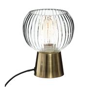 Atmosphera - Lampe à poser Laye en verre - Base métal doré H 19,5 cm
