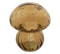 Atmosphera - Lampe LED Sans Fil à Piles Malu Marron - Design Champignon en Verre Texturé - Lumière Douce 6 Lumens - Autonomie 100h - H.15,5cm
