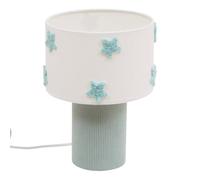 Atmosphera - Lampe orta secteur vert et blanc etoiles de mer 18,5x18,5x28 cm