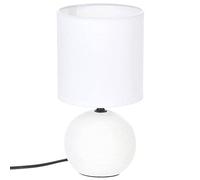 Atmosphera - Lampe Timeo blanche striée - céramique H25 cm