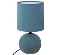 Atmosphera - Lampe Timeo bleue striée - céramique H25 cm