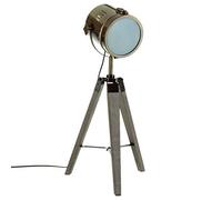 Atmosphera - Lampe trépied Ebor bronze - bois et acier H68 cm